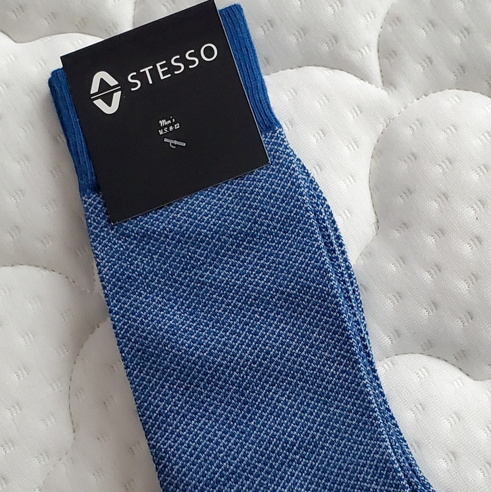 Brand New Blue Stesso Dress Socks
